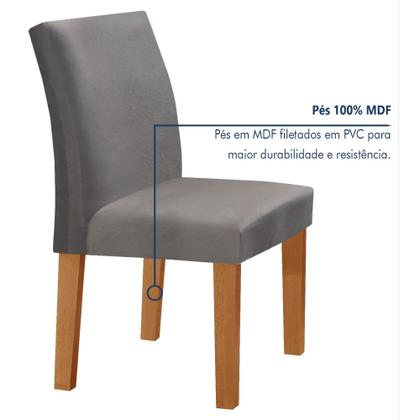 Imagem de Conjunto Sala de Jantar Mesa Tampo Mdf/vidro e 4 Cadeiras Espanha Yescasa