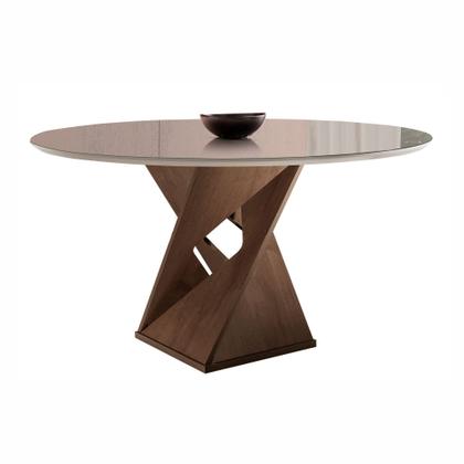 Imagem de Conjunto Sala de Jantar Mesa Tampo Redondo Plus Vidro 100cm com 4 Cadeiras Barcelona Yescasa