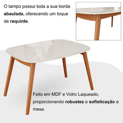 Imagem de Conjunto Sala de Jantar Mesa Tampo Vidro/MDF com 4 Cadeiras Ceci