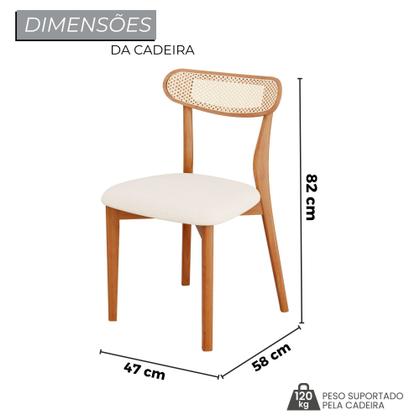 Imagem de Conjunto Sala de Jantar Mesa Tampo Vidro/MDF com 4 Cadeiras Ceci