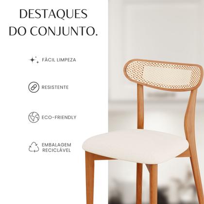 Imagem de Conjunto Sala de Jantar Mesa Tampo Vidro/MDF com 4 Cadeiras Ceci