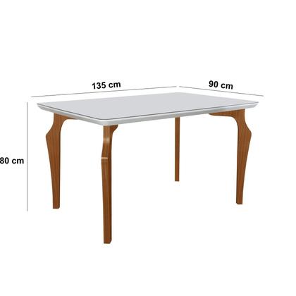Imagem de Conjunto Sala de Jantar Mesa Tampo Vidro/mdf com 4 Cadeiras Suede Marialice