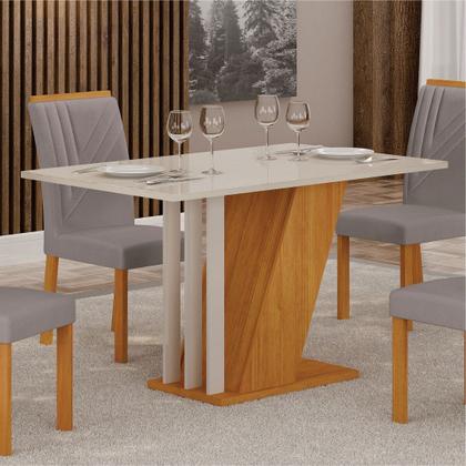 Imagem de Conjunto Sala de Jantar Mesa Tampo Vidro/MDP com 4 Cadeiras Miami Yescasa