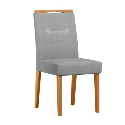 Imagem de Conjunto Sala de Jantar Mesa Veneza 120X80 com 4 Cadeiras Lectus Ype/Off White/Linho Cinza Claro - NC