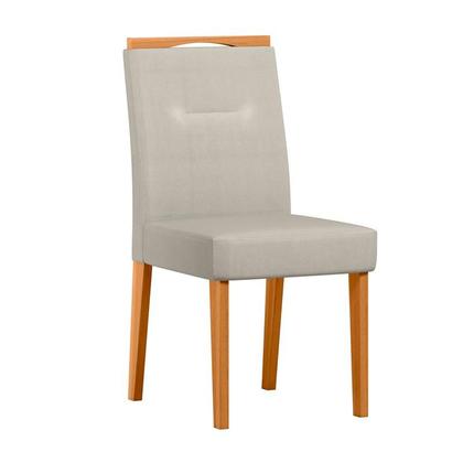 Imagem de Conjunto Sala de Jantar Mesa Veneza 120X80 com 4 Cadeiras Lectus Ype/Off White/Linho Palha - NC