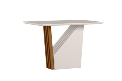 Imagem de Conjunto Sala de Jantar Mesa Veneza 120X80 com 4 Cadeiras Lectus Ype/Off White/Linho Palha - NC