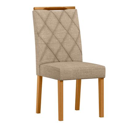 Imagem de Conjunto Sala de Jantar Mesa Vitoria 1,35 com Tampo Giratório e 6 Cadeiras Sarah Ypê/Off White/Ln05 - New Ceval