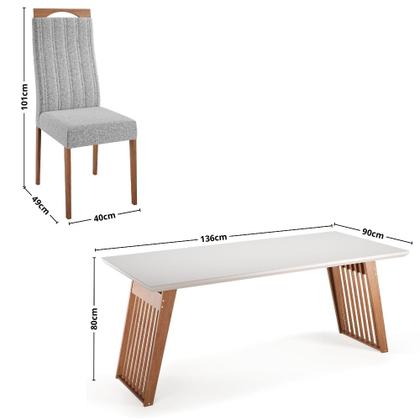 Imagem de Conjunto Sala de Jantar Moscou com 4 Cadeiras Grecia Madetal