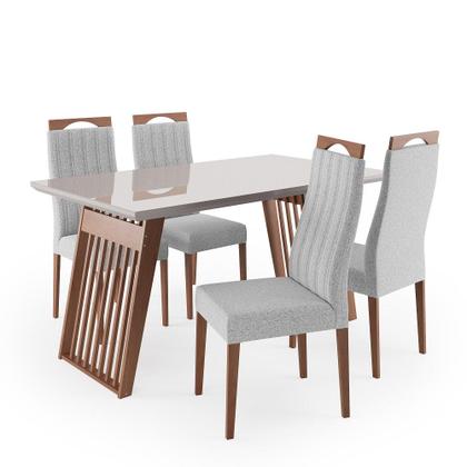 Imagem de Conjunto Sala de Jantar Moscou com 4 Cadeiras Grecia Madetal