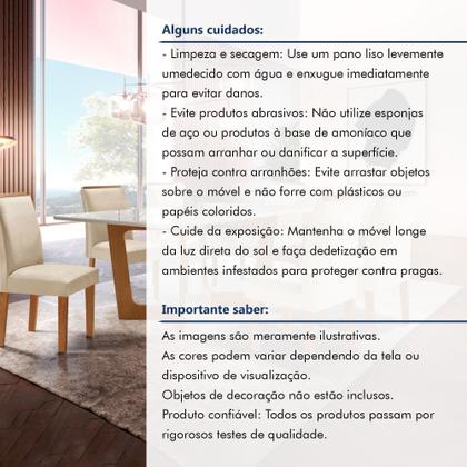 Imagem de Conjunto Sala de Jantar Nápoles Tampo Vidro/MDF com 6 Cadeiras Luísa Smart Plus