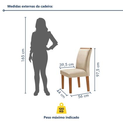 Imagem de Conjunto Sala de Jantar Nápoles Tampo Vidro/mdf com 6 Cadeiras Luísa Smart Plus