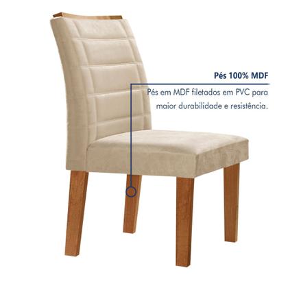 Imagem de Conjunto Sala de Jantar Nápoles Tampo Vidro/mdf com 8 Cadeiras Genova Smart Plus