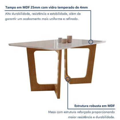 Imagem de Conjunto Sala de Jantar Nápoles Tampo Vidro/mdf com 8 Cadeiras Luísa Smart Plus