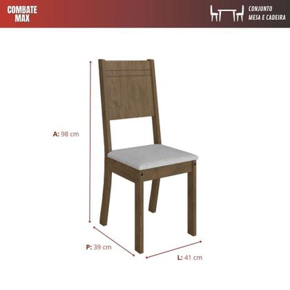 Imagem de Conjunto Sala de Jantar New Charm - Mesa Retangular 6 Cadeiras Estofadas Linho - Indekes