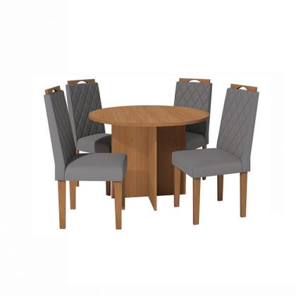 Imagem de Conjunto Sala De Jantar Nira Kappesberg 4 Cadeiras Veludo Titanio