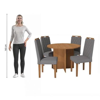 Imagem de Conjunto Sala De Jantar Nira Kappesberg 4 Cadeiras Veludo Titanio