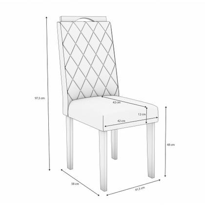 Imagem de Conjunto Sala De Jantar Nira Kappesberg 4 Cadeiras Veludo Titanio