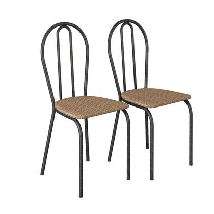 Imagem de Conjunto Sala de Jantar para Cozinha Mesa Tampo Granito Quadrada e 2 Cadeiras Juliete