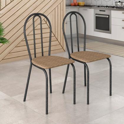 Imagem de Conjunto Sala de Jantar para Cozinha Mesa Tampo Granito Quadrada e 2 Cadeiras Juliete