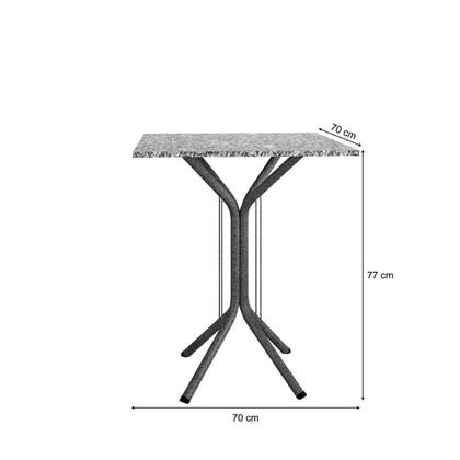 Imagem de Conjunto Sala de Jantar para Cozinha Mesa Tampo Granito Quadrada e 2 Cadeiras Juliete