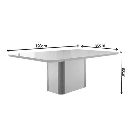 Imagem de Conjunto Sala de Jantar Pietá c/ Tampo Madeirado c/ Vidro Canto Curvo 120x80cm e 4 Cadeiras Pietá Madeira Maciça Naturale/Off White - Capuccino/Suede