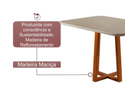 Imagem de Conjunto Sala de Jantar Retangular 4 Cadeiras Estofadas Modernas - Tampo MDF Vidro Colado de Fábrica e Canto Arredondado