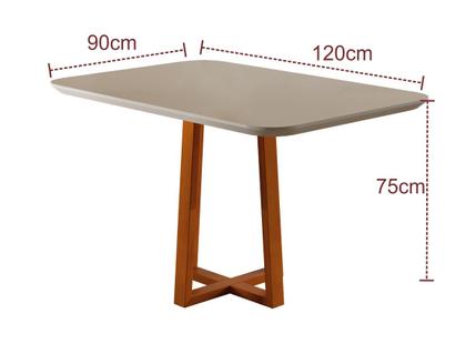 Imagem de Conjunto Sala de Jantar Retangular 4 Cadeiras Estofadas Modernas - Tampo MDF Vidro Colado de Fábrica e Canto Arredondado