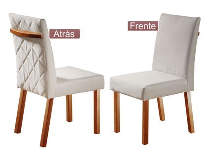 Imagem de Conjunto Sala de Jantar Retangular 4 Cadeiras Estofadas Modernas - Tampo MDF Vidro Colado de Fábrica e Canto Arredondado