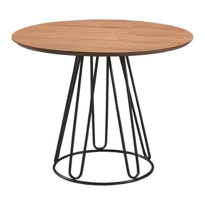 Imagem de Conjunto Sala de Jantar Rubi Cinamono 1,20M com 4 Cadeiras Veneza no Couro Caramelo