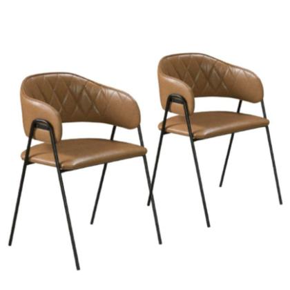 Imagem de Conjunto Sala de Jantar Rubi Cinamono com 4 Cadeiras Veneza no Couro Caramelo