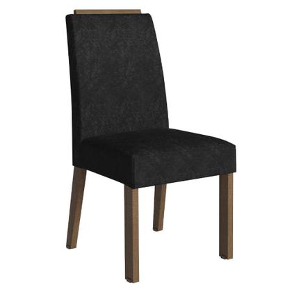 Imagem de Conjunto Sala de Jantar Tampo de Madeira 4 Cadeiras Rustic/Preto/Oxford Aspen Madesa