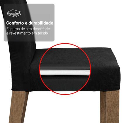 Imagem de Conjunto Sala de Jantar Tampo de Madeira 4 Cadeiras Rustic/Preto/Oxford Aspen Madesa