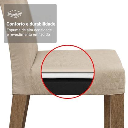 Imagem de Conjunto Sala De Jantar Tampo De Vidro 4 Cadeiras Rustic/crema/imperial Braga Madesa