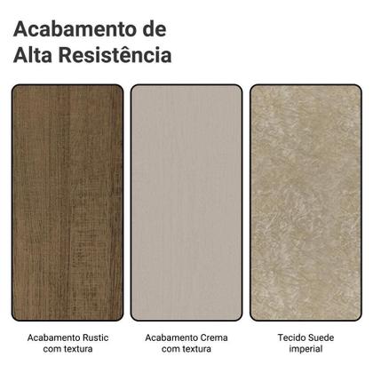 Imagem de Conjunto Sala De Jantar Tampo De Vidro 4 Cadeiras Rustic/crema/imperial Braga Madesa