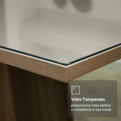 Imagem de Conjunto Sala De Jantar Tampo De Vidro 4 Cadeiras Rustic/crema/imperial Braga Madesa