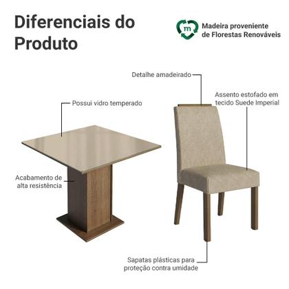 Imagem de Conjunto Sala de Jantar Tampo de Vidro 4 Cadeiras Sines Madesa