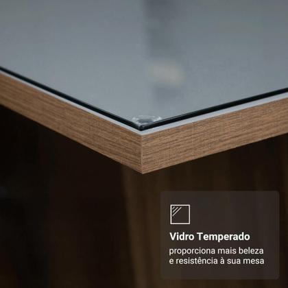 Imagem de Conjunto Sala de Jantar Tampo de Vidro 4 Cadeiras Sines Madesa