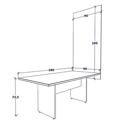 Imagem de Conjunto Sala de Reunião Mesa 1,80m CS Pre Painel para TV F5