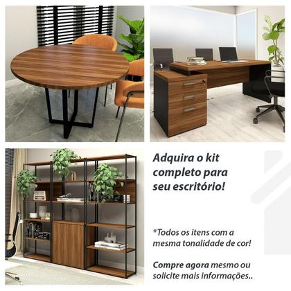 Conjunto Sala de Reunião Mesa 2,70m Painel para TV NG F5 - F5 Office G Imagem de Conjunto Sala de Reunião Mesa 2,70m Painel para TV NG F5