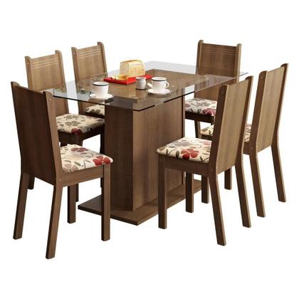 Imagem de Conjunto Sala Jantar Gales Madesa Mesa Tampo Vidro 6 Cadeira