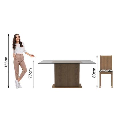 Imagem de Conjunto Sala Jantar Gales Madesa Mesa Tampo Vidro 6 Cadeira