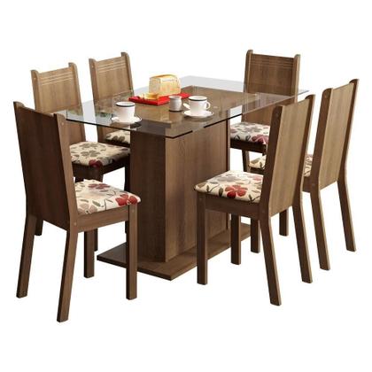 Imagem de Conjunto Sala Jantar Gales Madesa Mesa Tampo Vidro 6 Cadeira