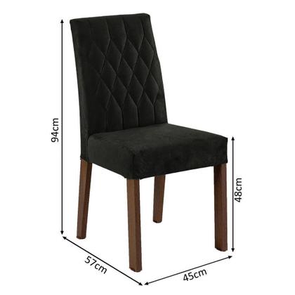 Imagem de Conjunto Sala Jantar Mesa Vidro 6 Cadeiras Rustic