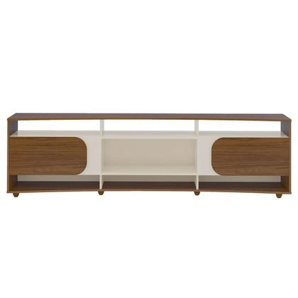 Imagem de Conjunto Sala Rack c/ Painel p/ TV até 86", Buffet Aparador 4 Portas Cedro/Off White Elegance - Artely