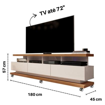 Imagem de Conjunto Sala Rack com Painel para TV até 72" 3 Gavetas Vivare New Giga Moveis