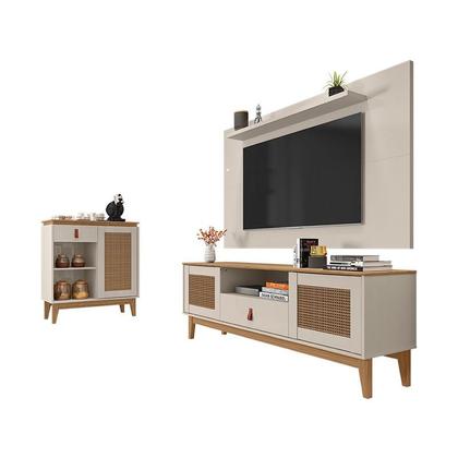 Imagem de Conjunto Sala Rack e Painel Esmeralda com Aparador Rubi