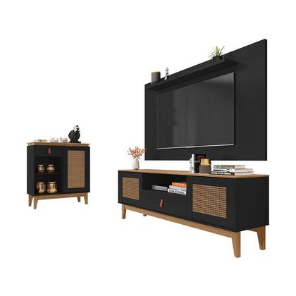 Imagem de Conjunto Sala Rack e Painel Esmeralda com Aparador Rubi