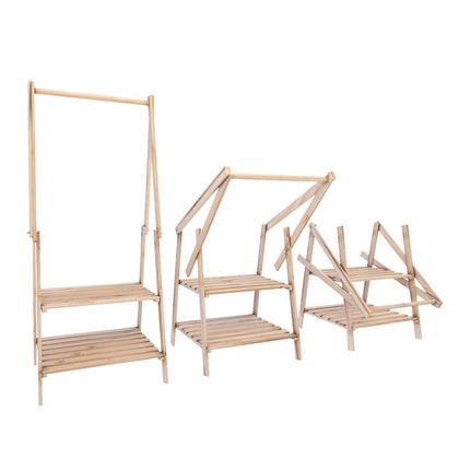 Imagem de Conjunto Sapateira Arara Dupla Expositoras Pinus Multiuso