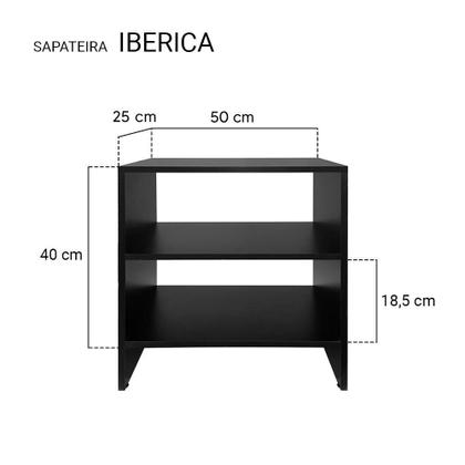 Imagem de Conjunto Sapateira Pequena Preta para Quarto Sala 50 x 40cm