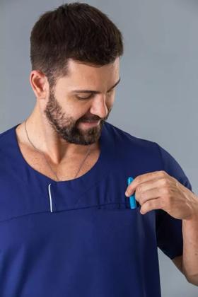 Imagem de Conjunto Scrubs Masculino Gabardine com Recorte Moderno - Namastê